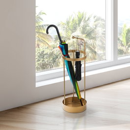 Aberto Design Paragüero Metálico Dorado